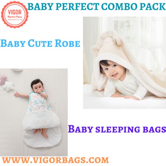 Cute Robe For your New born Baby & Cotton Baby sleeping bags Combo - Picture 1 of 9